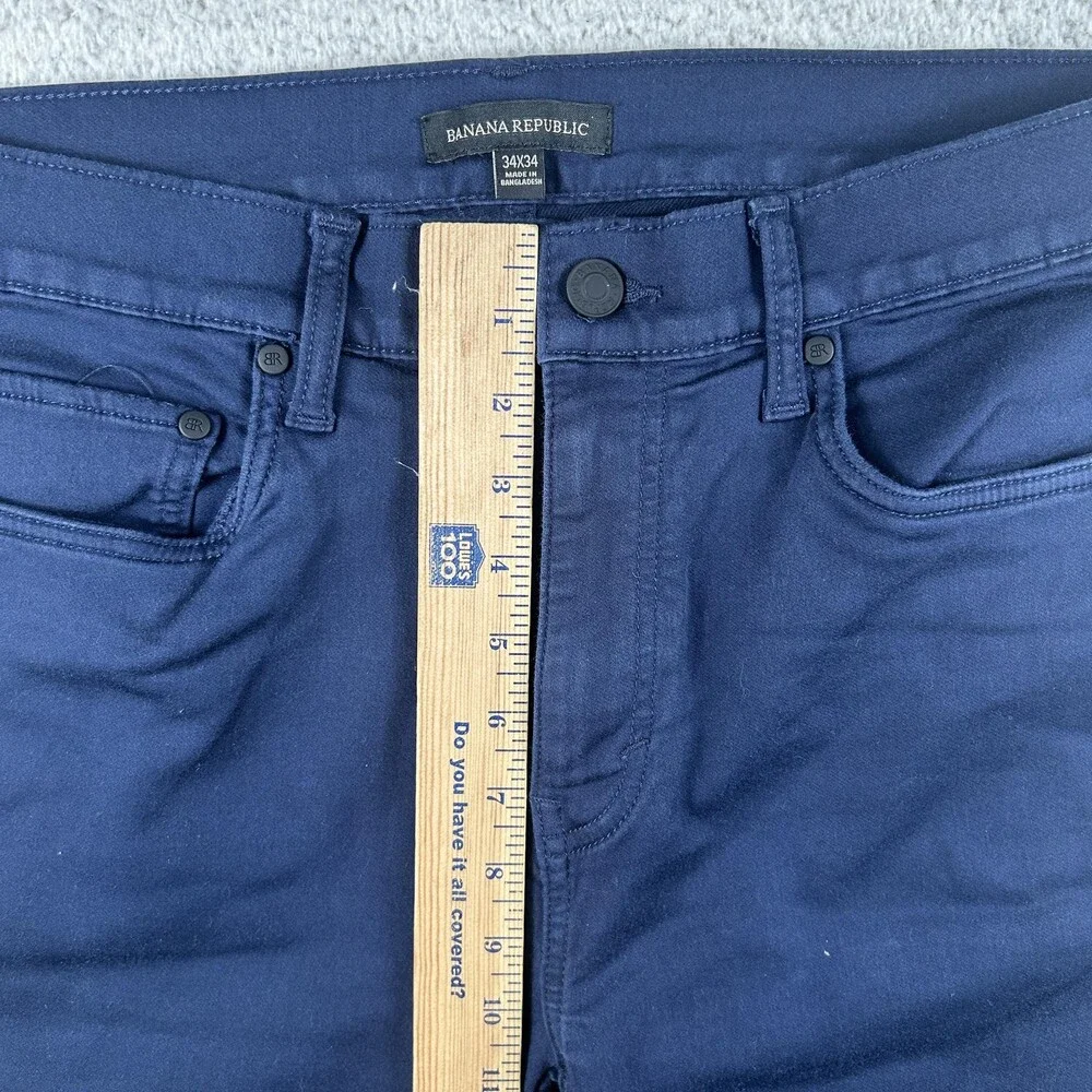 Banana Republic Jeans Mens 34x32 Dark Wash Blue Skinny Stretch Denim Zip Fly